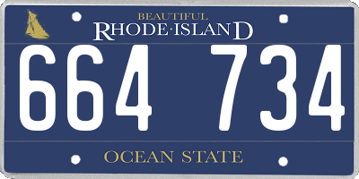 RI license plate 664734