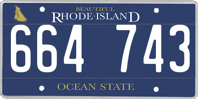 RI license plate 664743