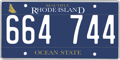 RI license plate 664744
