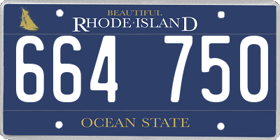 RI license plate 664750