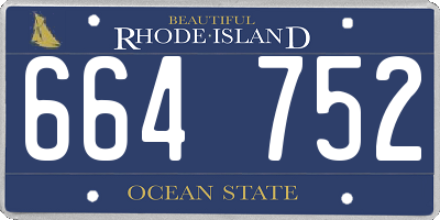 RI license plate 664752