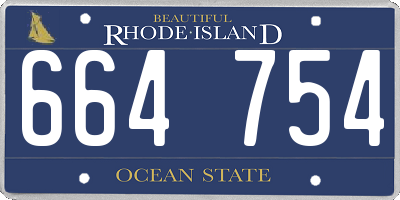 RI license plate 664754