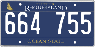 RI license plate 664755