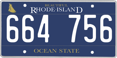 RI license plate 664756