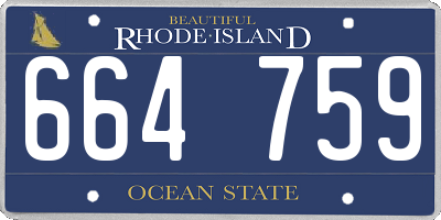 RI license plate 664759