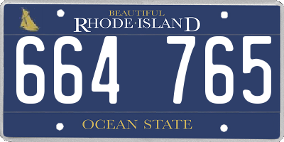 RI license plate 664765