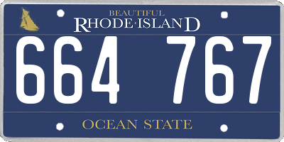 RI license plate 664767
