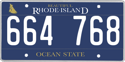 RI license plate 664768