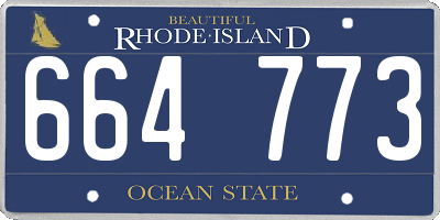 RI license plate 664773