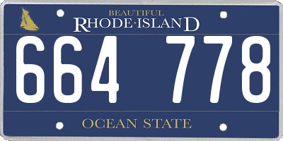 RI license plate 664778