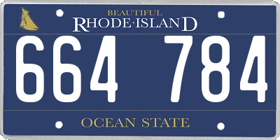 RI license plate 664784