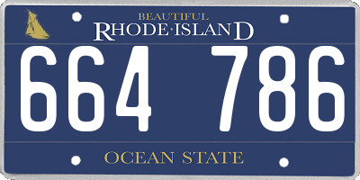 RI license plate 664786