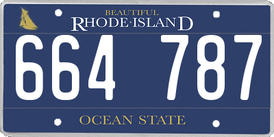 RI license plate 664787