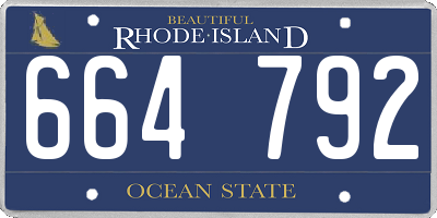RI license plate 664792