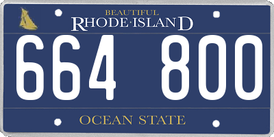 RI license plate 664800