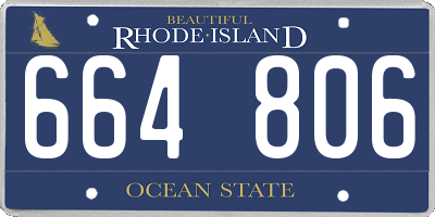 RI license plate 664806