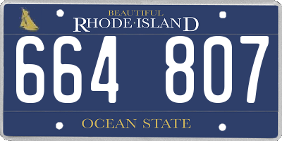 RI license plate 664807