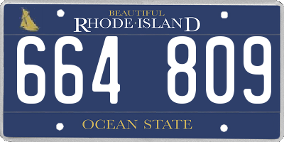 RI license plate 664809