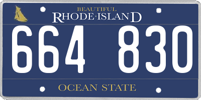 RI license plate 664830