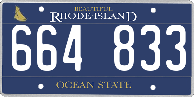 RI license plate 664833