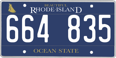 RI license plate 664835