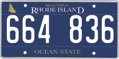 RI license plate 664836