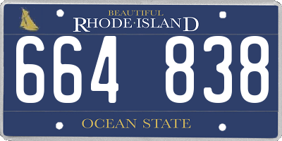 RI license plate 664838