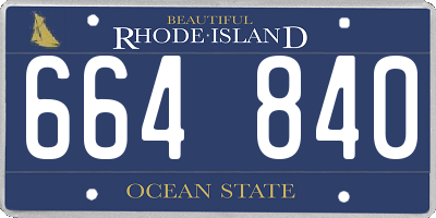 RI license plate 664840