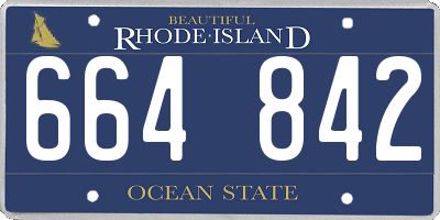RI license plate 664842