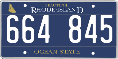 RI license plate 664845