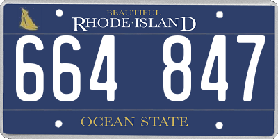 RI license plate 664847