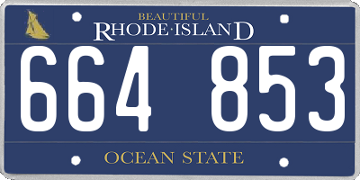 RI license plate 664853