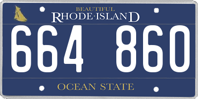 RI license plate 664860
