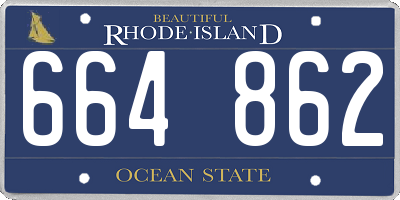 RI license plate 664862
