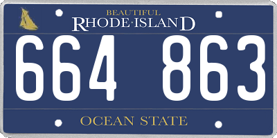RI license plate 664863