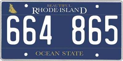 RI license plate 664865