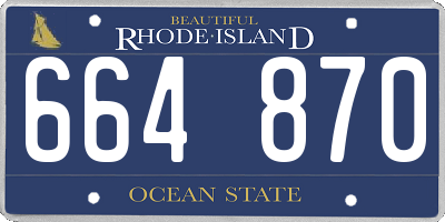 RI license plate 664870