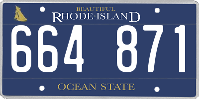 RI license plate 664871