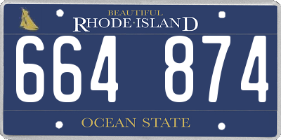 RI license plate 664874