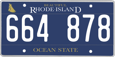 RI license plate 664878
