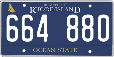 RI license plate 664880