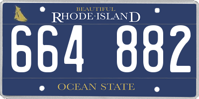 RI license plate 664882