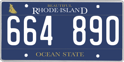 RI license plate 664890