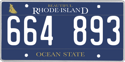 RI license plate 664893