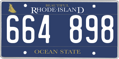 RI license plate 664898