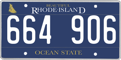 RI license plate 664906