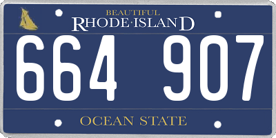 RI license plate 664907