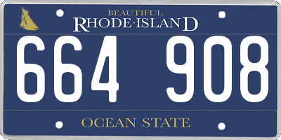 RI license plate 664908