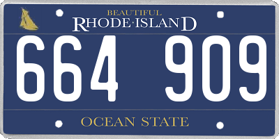 RI license plate 664909