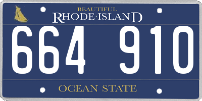 RI license plate 664910